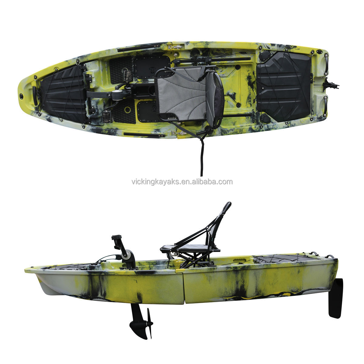 Fishing Boat Seat - เรือคายัคแบบมีใบพัดขนาด 14 ฟุต ขับเคลื่อนด้วยเท้า สำหรับ 2