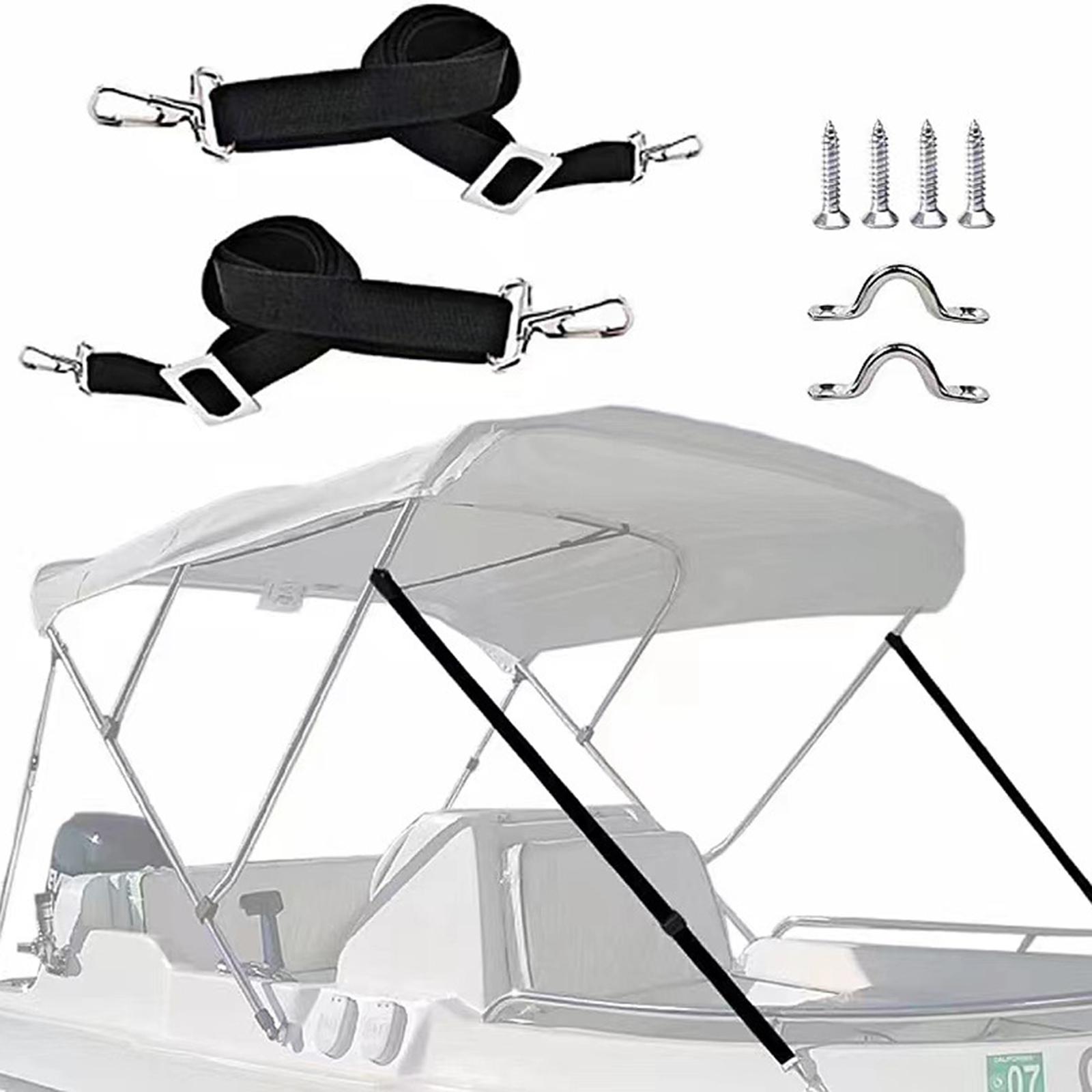 Fishing Boat Steering Wheel - สายรัดปรับระดับได้ 2 ชิ้น สำหรับหลังคาเรือบิมินี่ พร้อมห่วงเกี่ยว อุปกรณ์ฮาร์ดแวร์สำหรับกันสาดเรือ